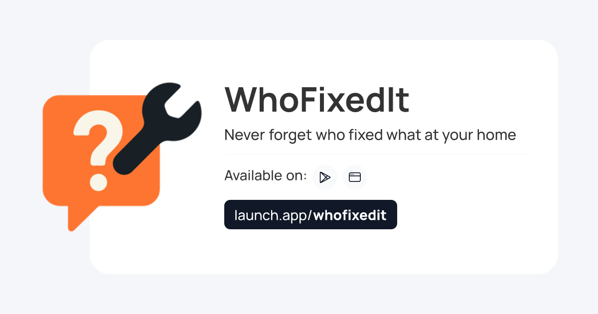Launch WhoFixedIt